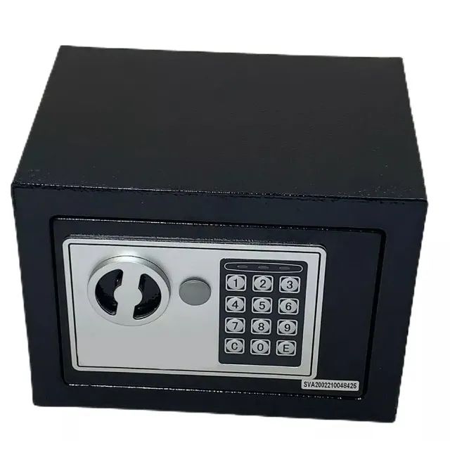 Cofre Eletrônico Digital Senha e Chave 23x17x17  Cor Preto - Foto 3