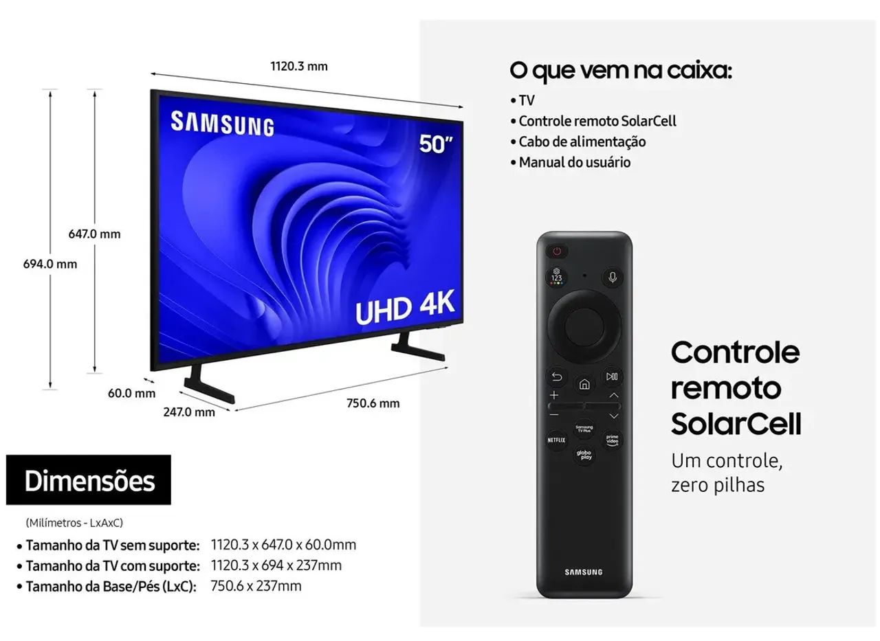 Smart TV Samsung 50 Polegadas 4K DU * C/ Alexa e Gaming Hub - Lacrada!  - Foto 6