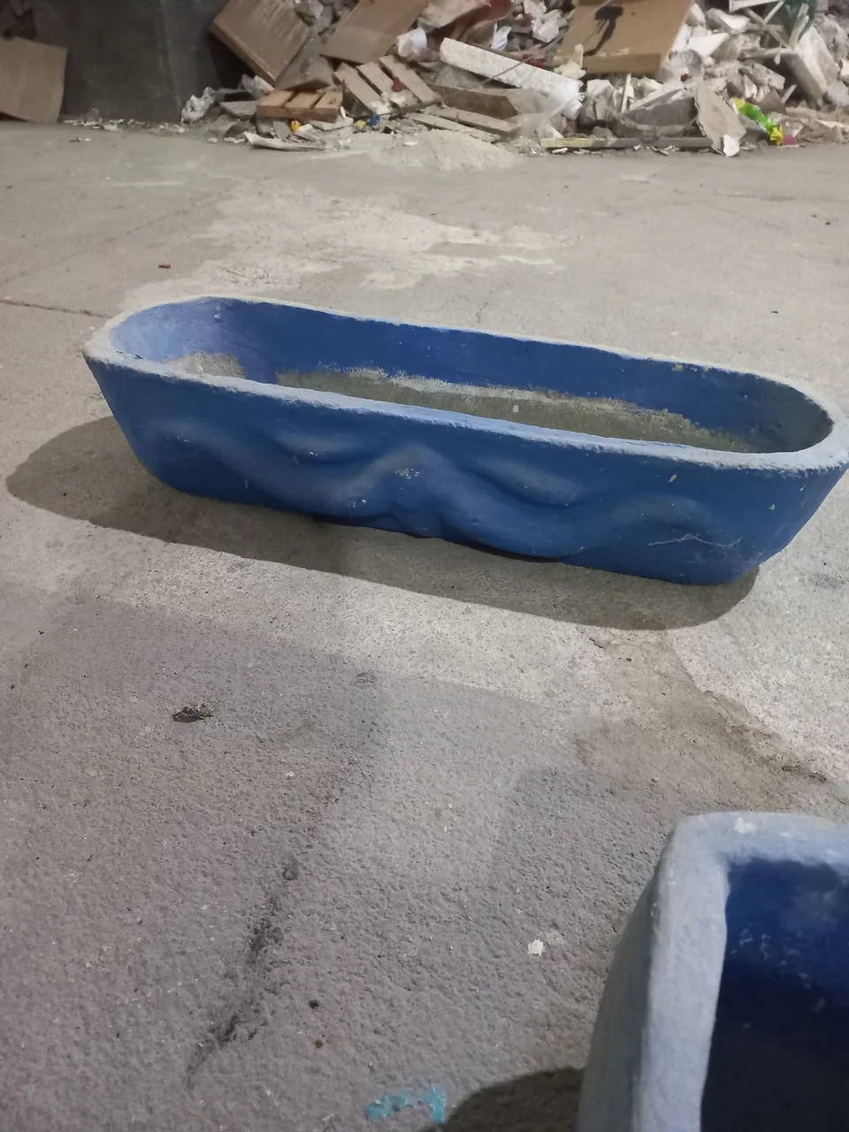 Vaso decorativo de concreto azul