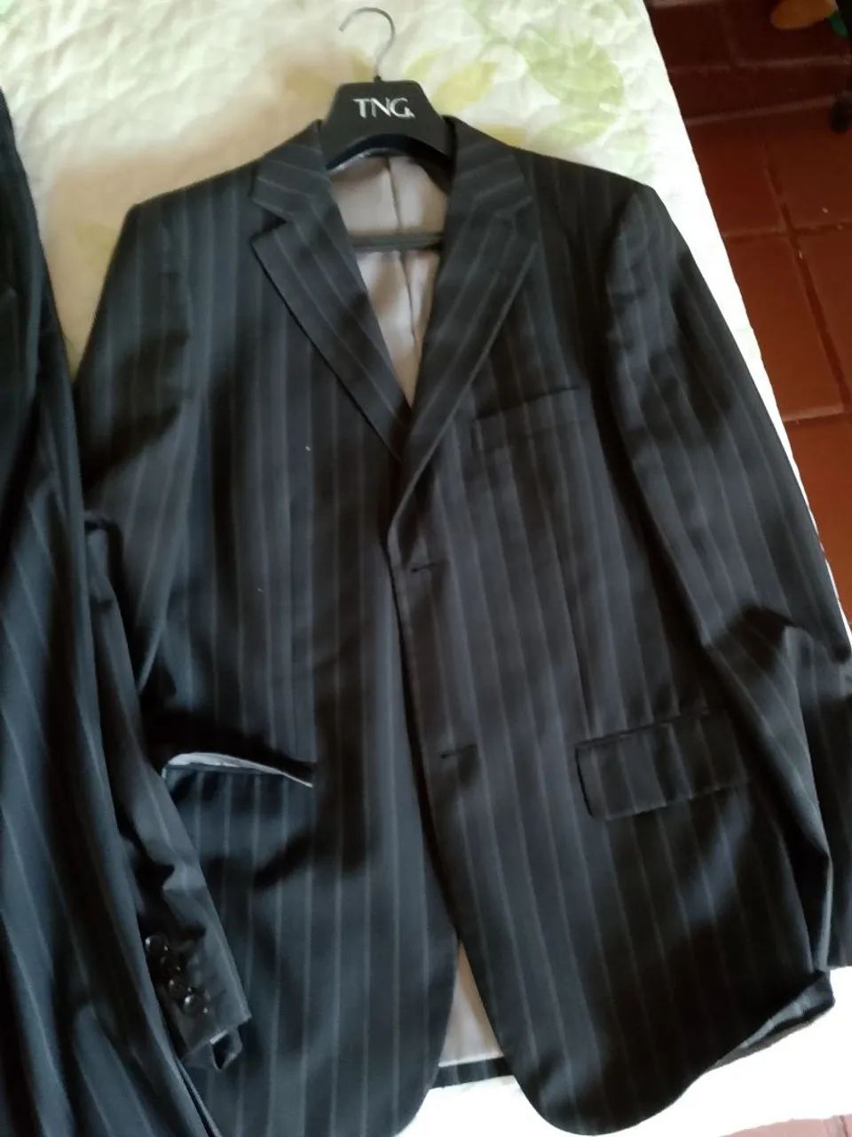 Terno Preto Listrado - Tamanho M