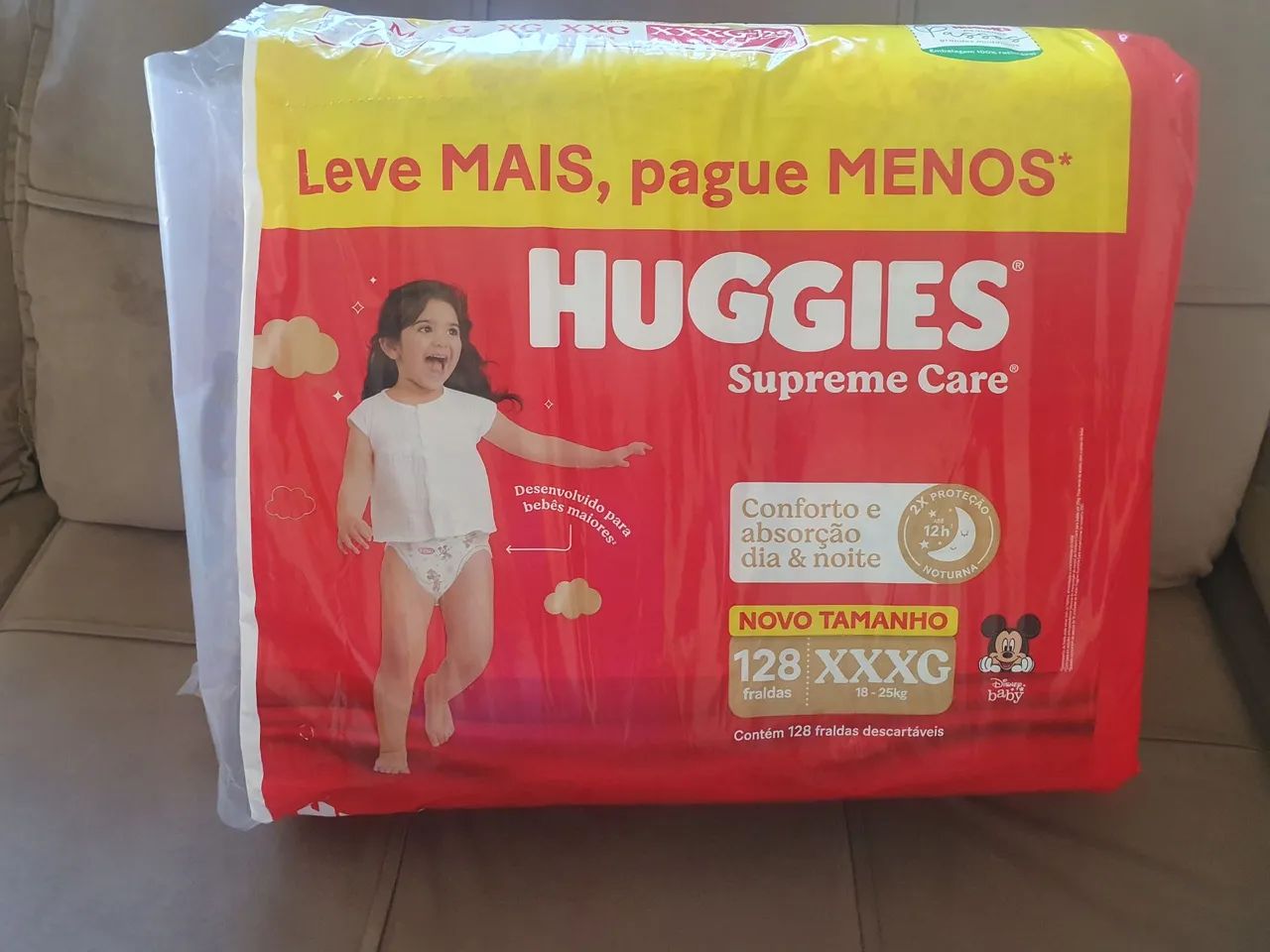 Fraldas Huggies Supreme Care XXXG 128 unidades
