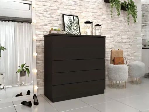 Cômoda 5 Gavetas Black Super Premium l76