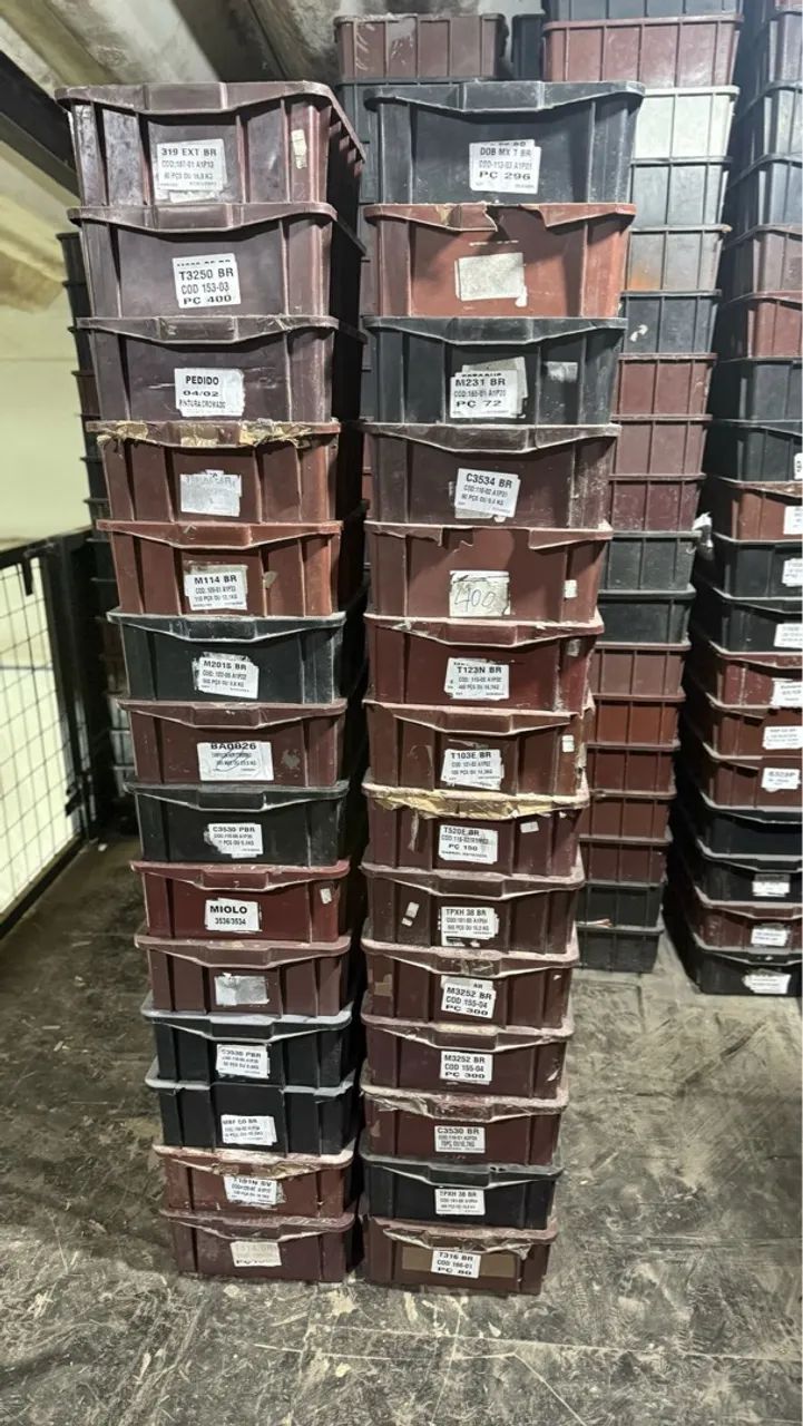 Caixas plásticas para estoque resistente empilhável - Foto 4