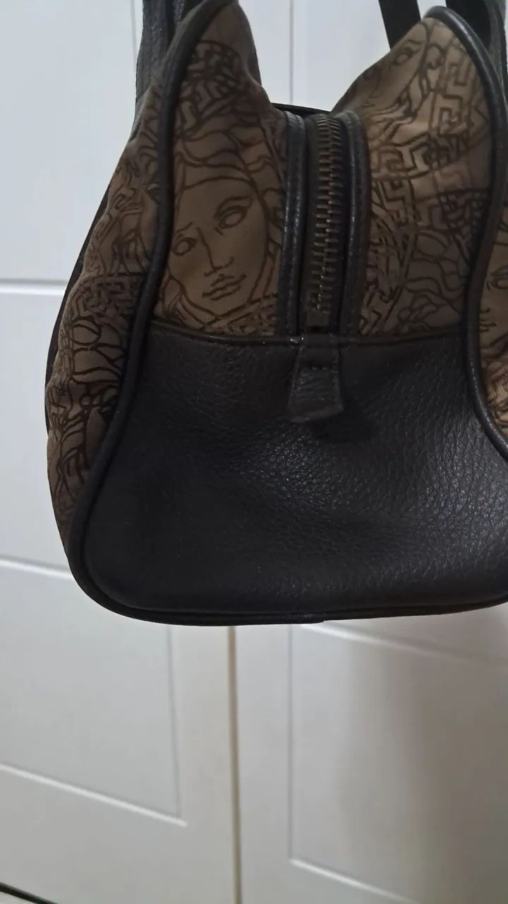 Bolsa Versace Original em Couro e tecido - Foto 4
