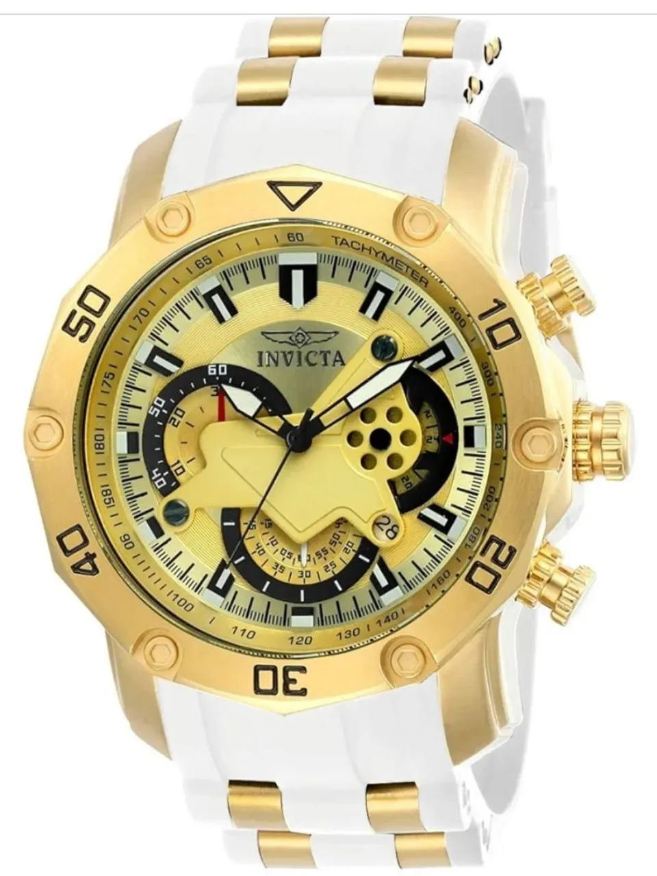 Relógio Invicta Dourado e Branco - Elegância e Estilo