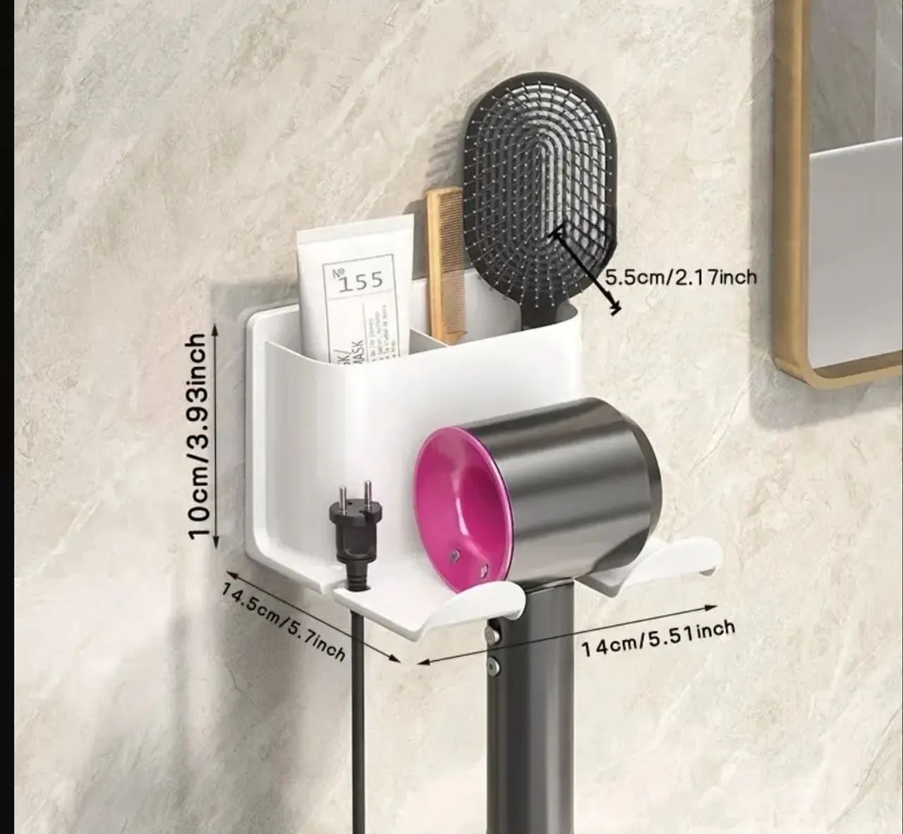 Suporte para secador de cabelo e acessórios - Foto 2