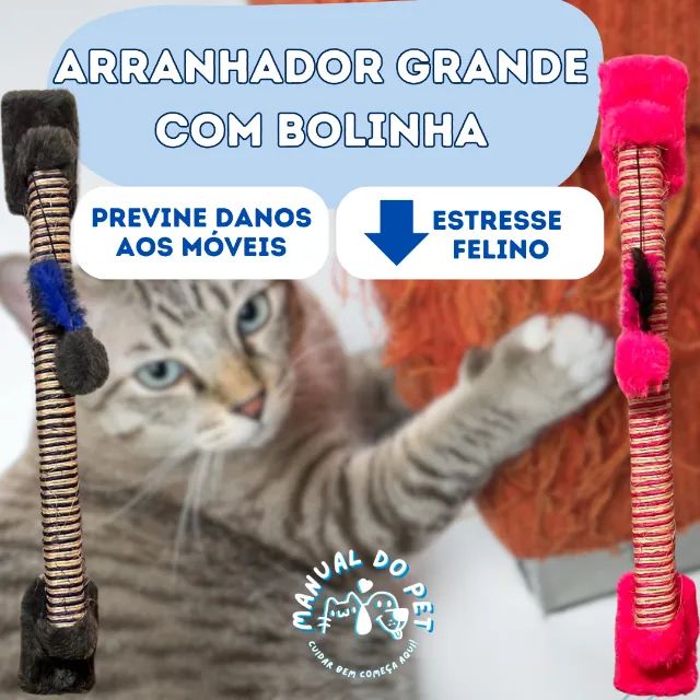 Arranhador p/ Gato em Sisal com Chocalho - 50 cm