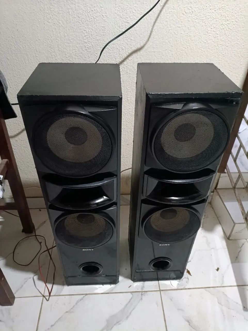 Par de caixas Sony muteki 8 ohms torre conservada - Foto 5