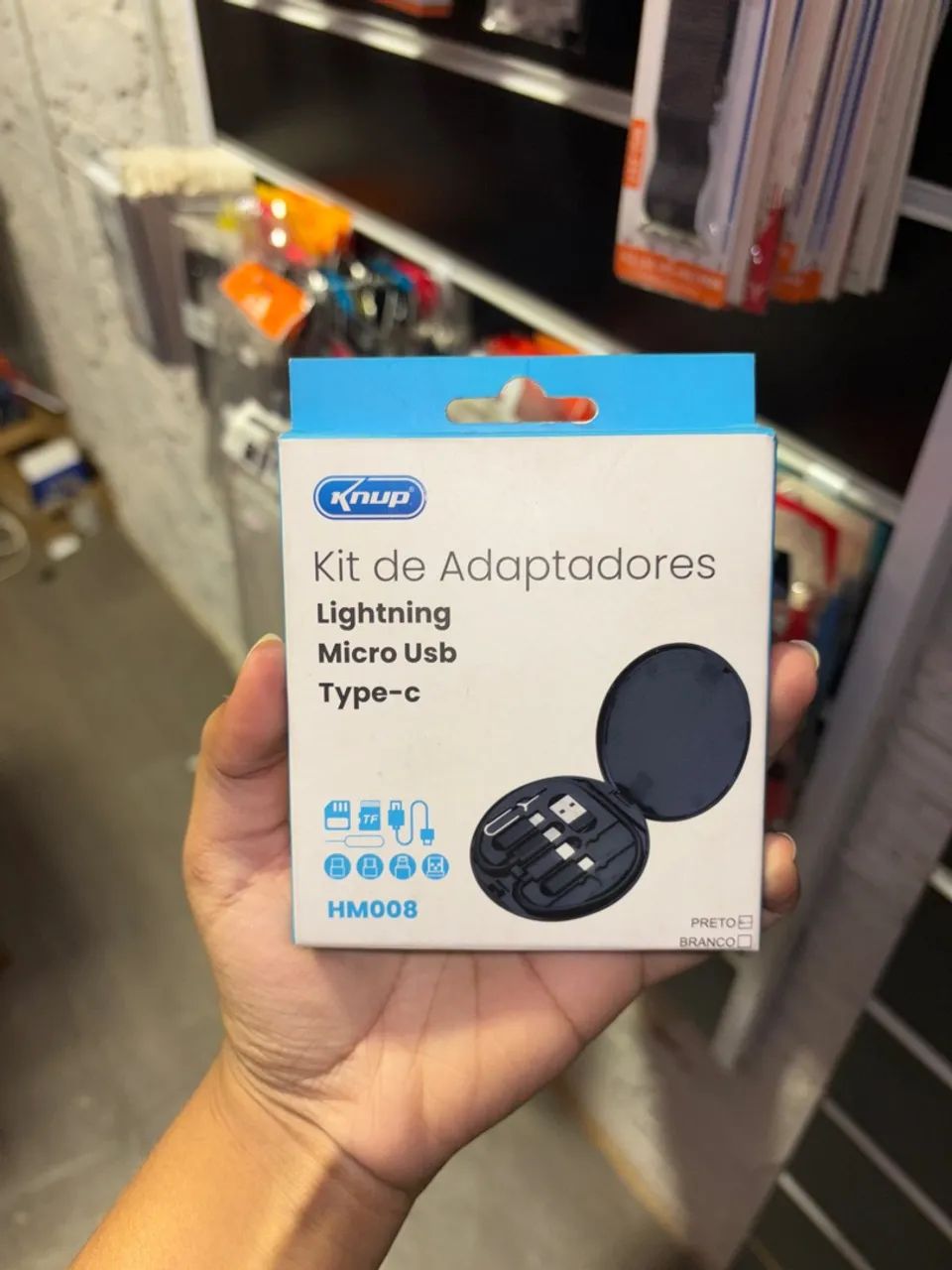 Kit Adaptadores Lightning, Micro USB e Type-C Knup