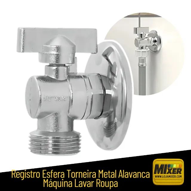 Torneira Registro Máquina Lavar Roupa Louça Jardim 1/2 para 3/4 - CS546 - Foto 3
