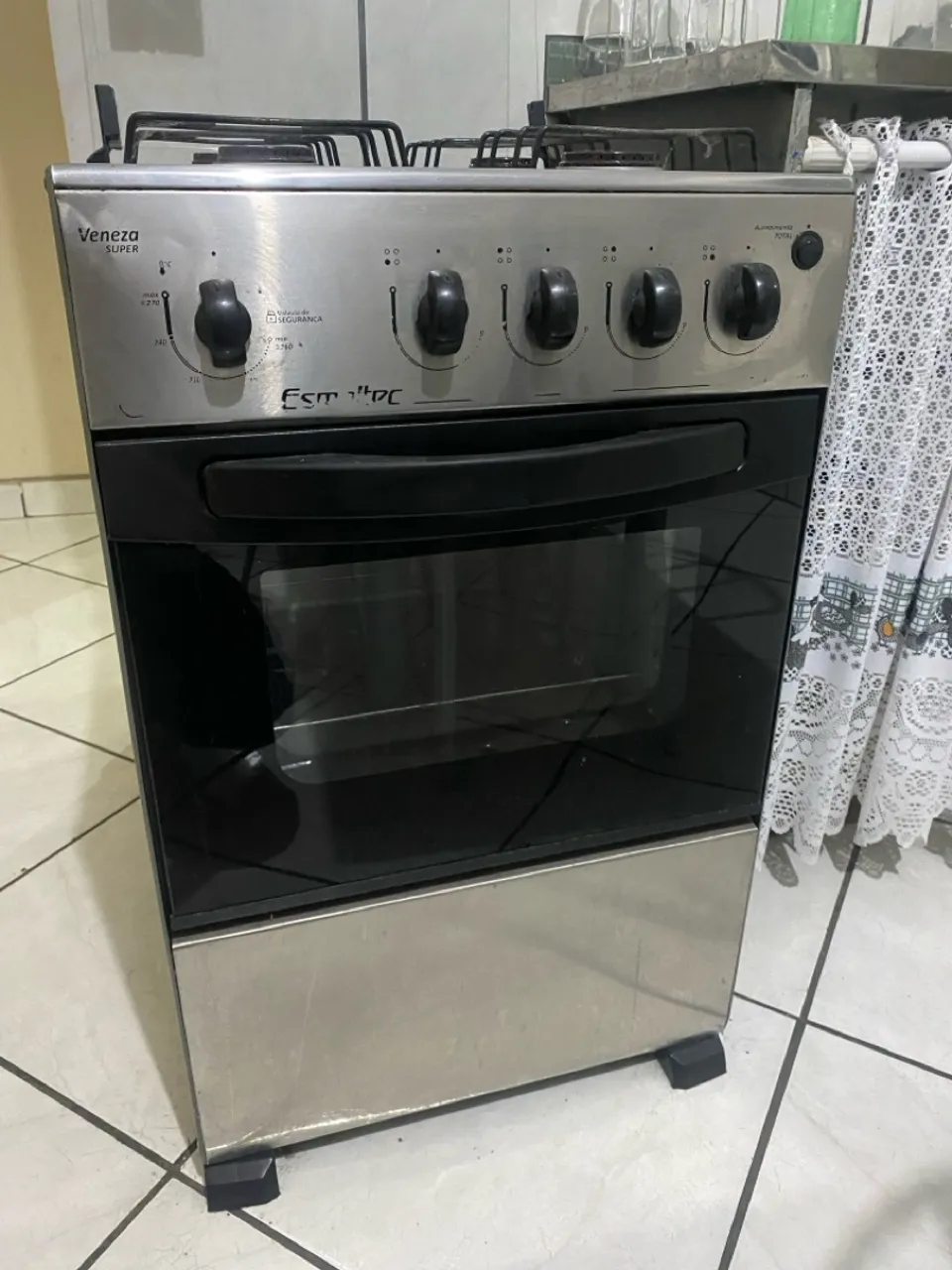 Fogão 4 Bocas Inox Esmaltec