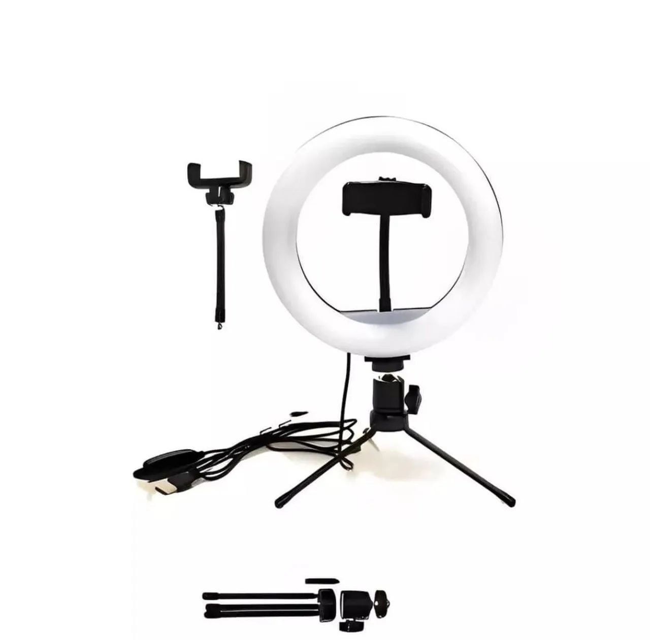 Ring Light 10 Polegadas Com Tripé De Mesa e Suporte de Celular - Foto 3