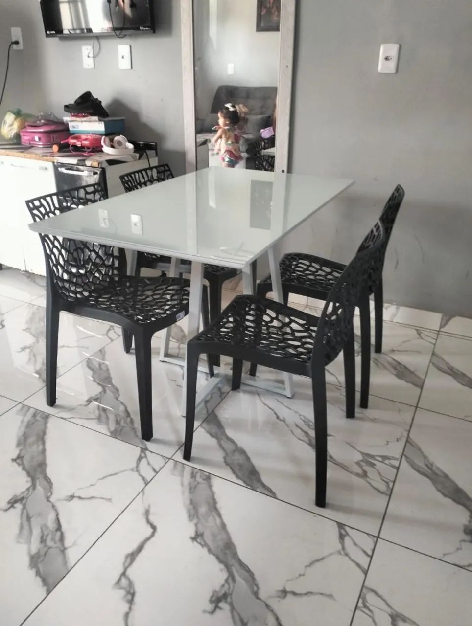 Mesa de jantar retangular 