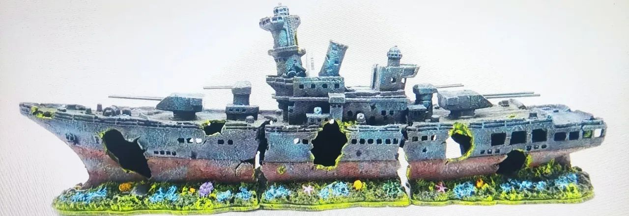 Decoração para aquário - Navio Naufragado