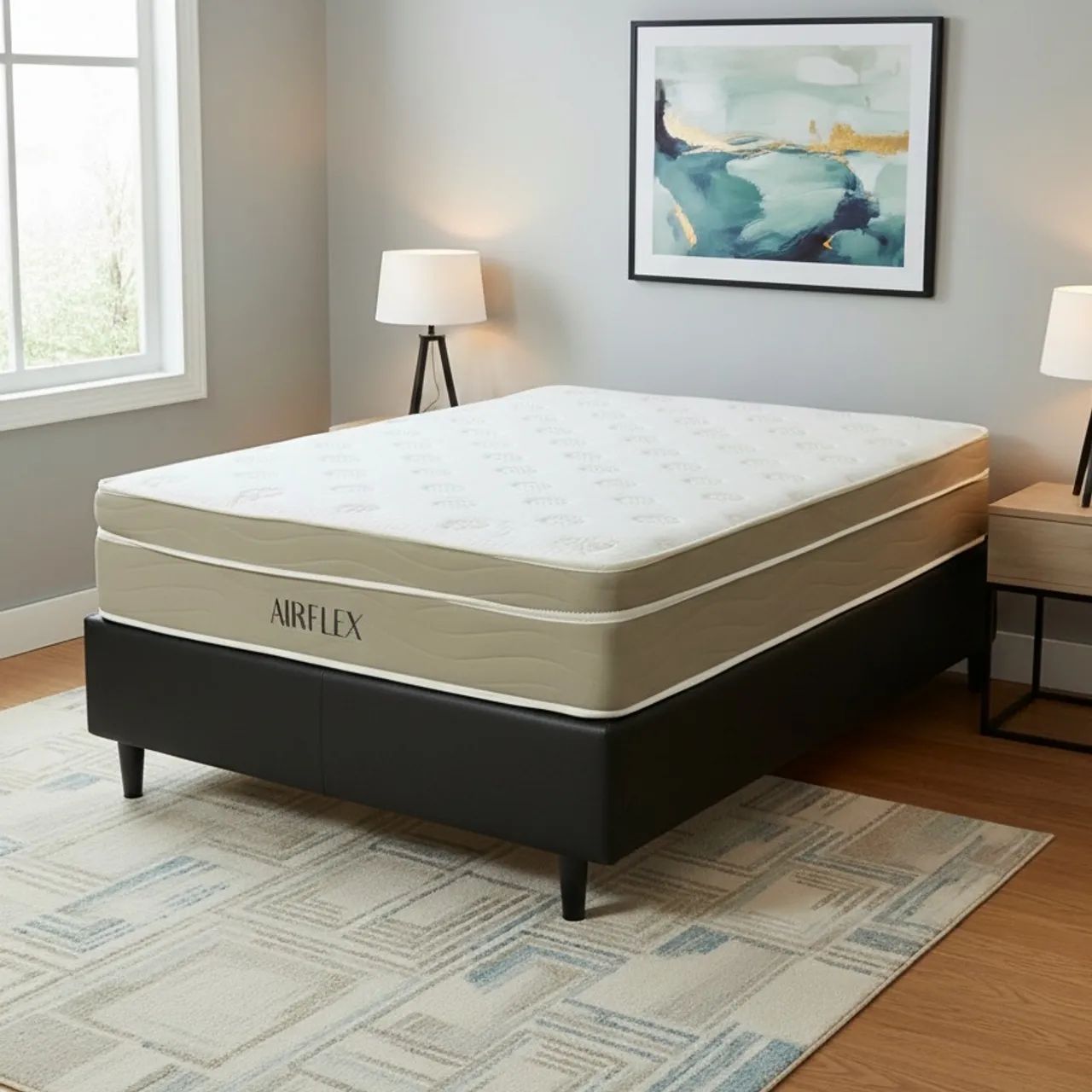 Cama box casal com colchão de molas ensacadas air Flex -FRETE GRATIS - ENTREGA HOJEEE !! 