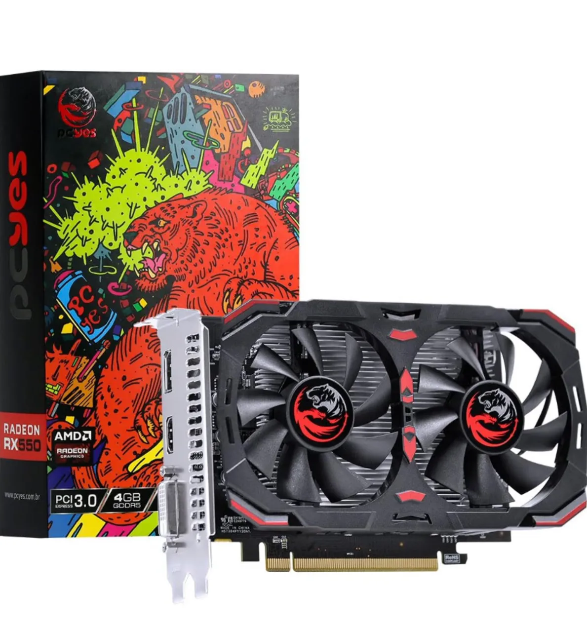 Placa de Vídeo PCYes RX 550 4GB