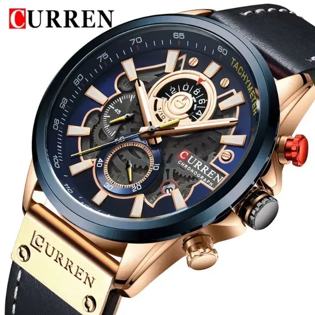 Relógio Masculino Quartzo Curren 8380 Azul Todo Funcional - Foto 2