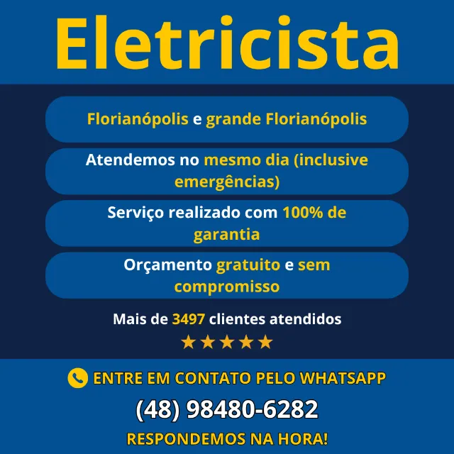 ELETRICISTA 24H | Instalação, Reparos, Emergência - Orçamento imediato pelo WhatsApp!!