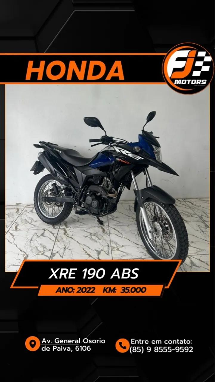 Honda xre 190 abs ano 2022,extra aceitamos cartões e financiamento bancário