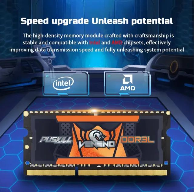 Memoria Ram para notebook Ddr3L 8gb 1600Mhz Puskill Veneno laptop ddr3 pode retirar no loc