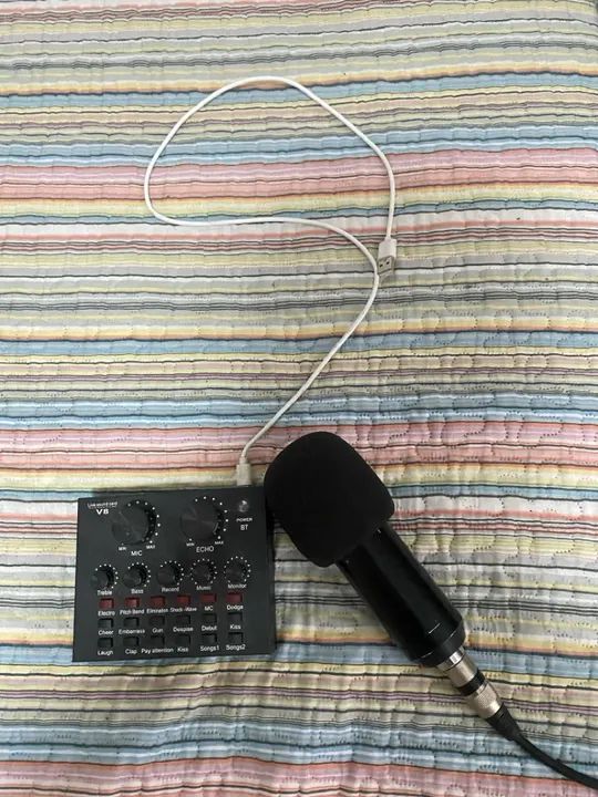 Microfone BM800 + Mesa de áudio V8 - Foto 2