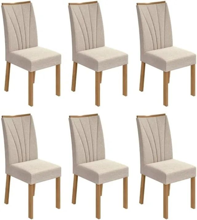 Conjunto Com 6 Cadeiras Sala De Jantar