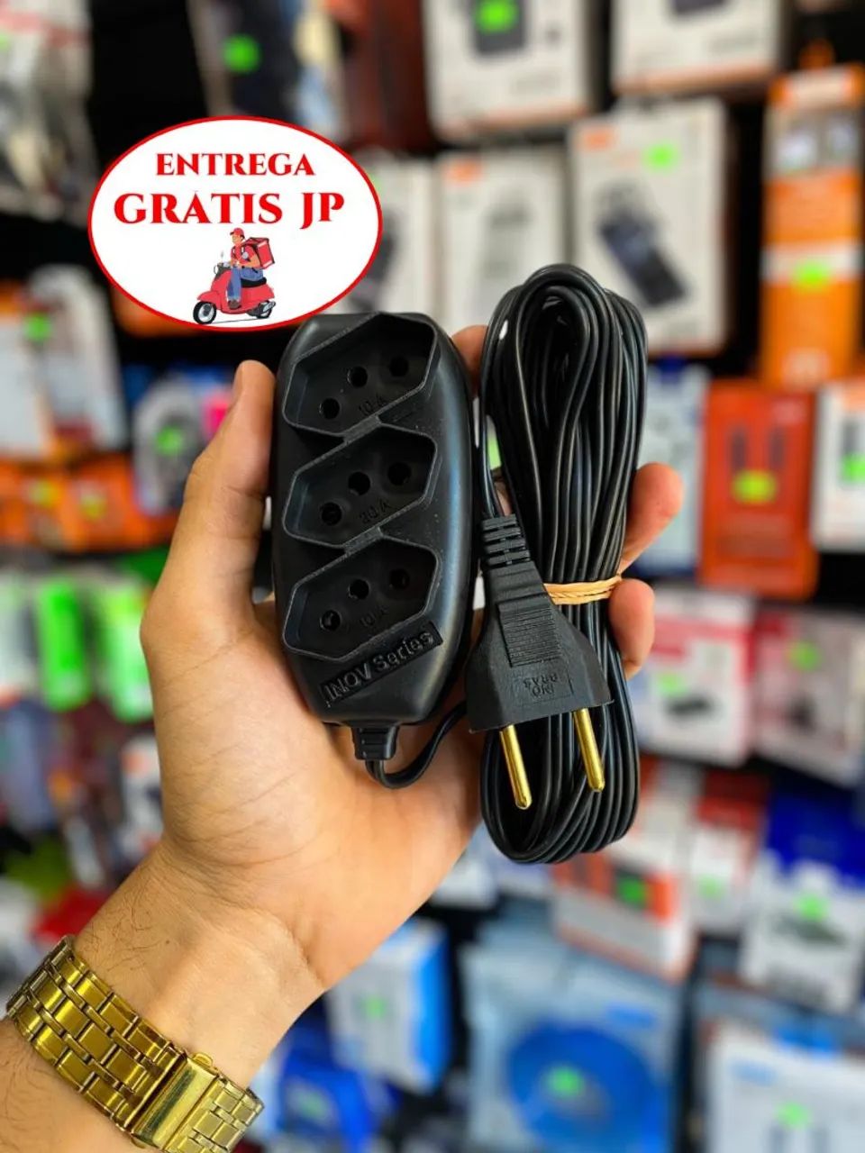 EXTENSÃO ELÉTRICA 3 BOCAS INOV 5 METROS