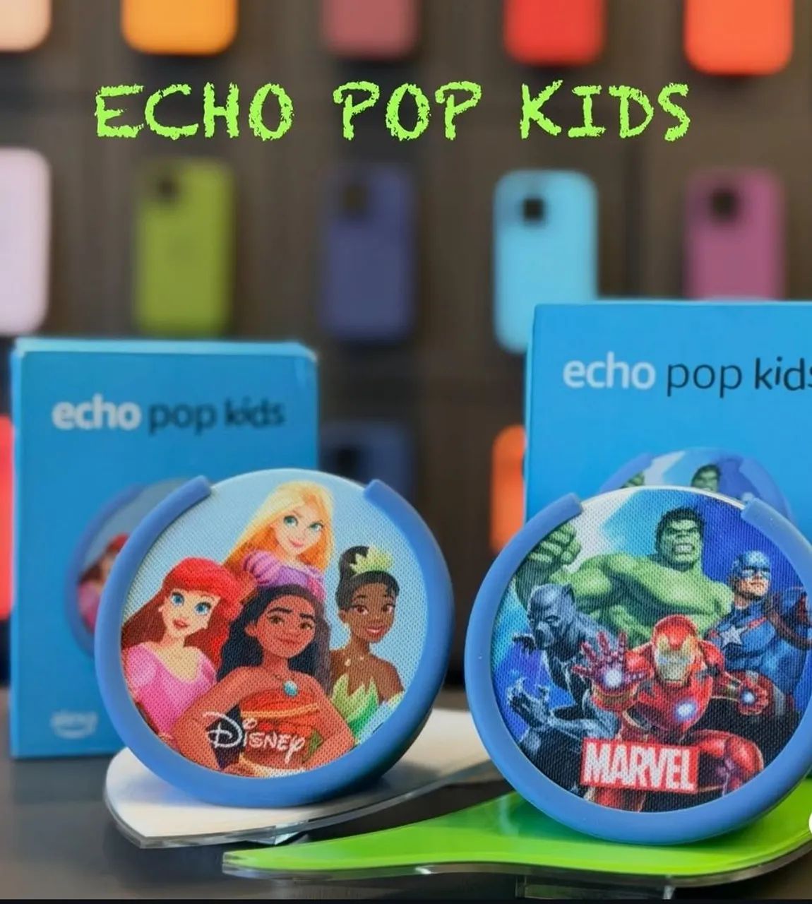 Echo Pop Kids Alexa Disponível Marvel e Disney 