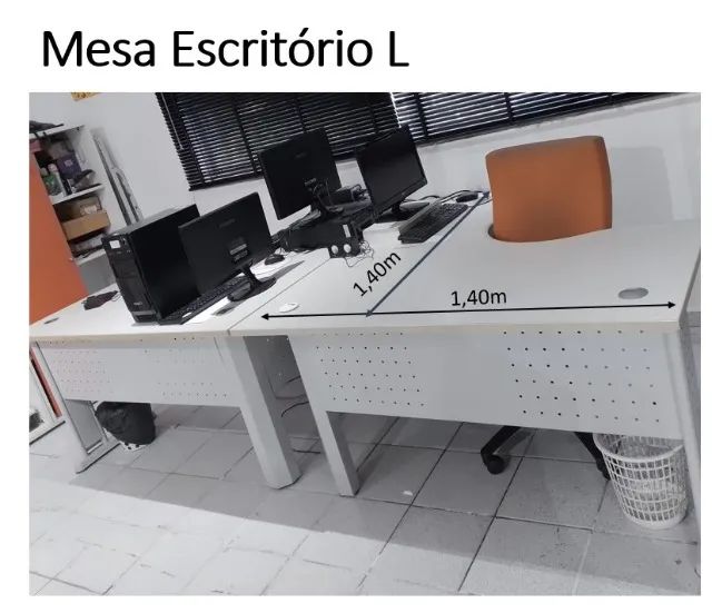 Mesa L para escritório