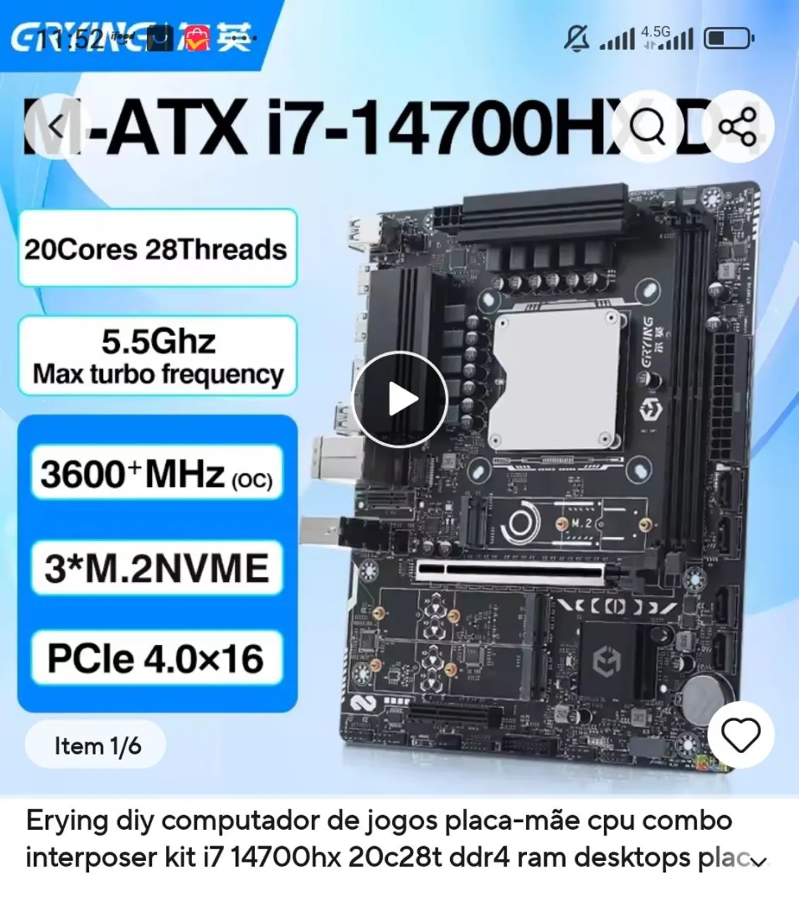 PC Gamer Ryzen 5 5600 + RX 6700 XT 12GB + 32GB RAM - Peças de