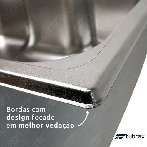 Cuba Dupla Cozinha Gourmet Aço Inox Luxo com Acessórios Tubrax Acetinado - Foto 6