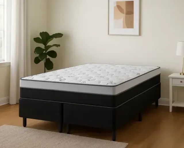 Novo! Conjunto Base com Colchão Queen de Molas Ensacadas Prime Light Com Frete Grátis