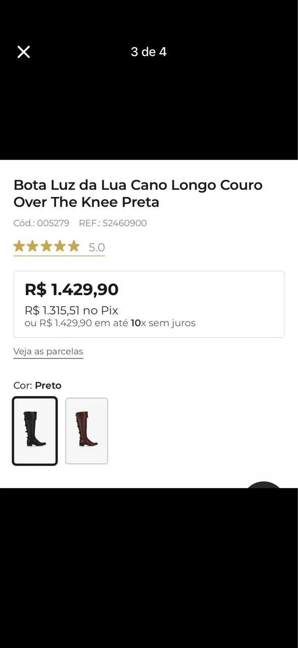 Bota Cano Alto Luz da Lua - Foto 3