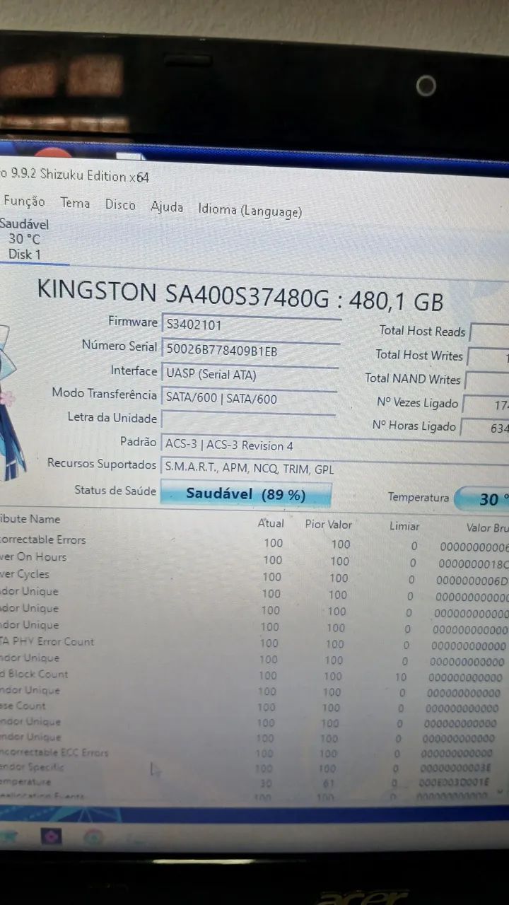 SSD Kingston de 480Gb Lacrado 100% funcional - Foto 5