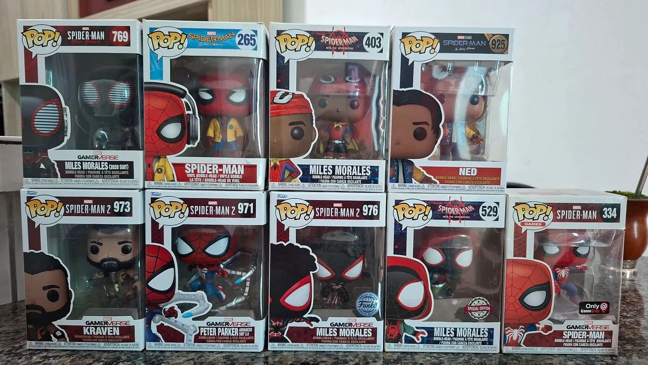 Coleção funko pop spider 