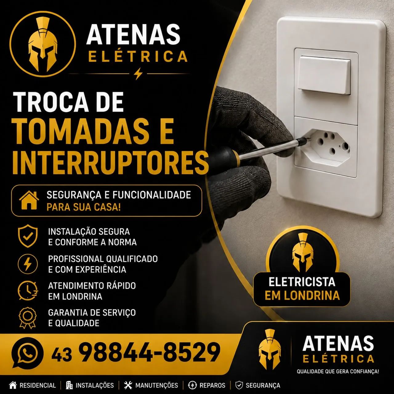 Troca de Tomadas e Interruptores 