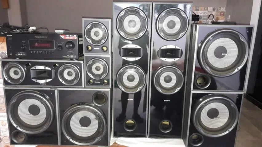Som Sony Completo 5 Caixas + Subwoofer Grave Forte