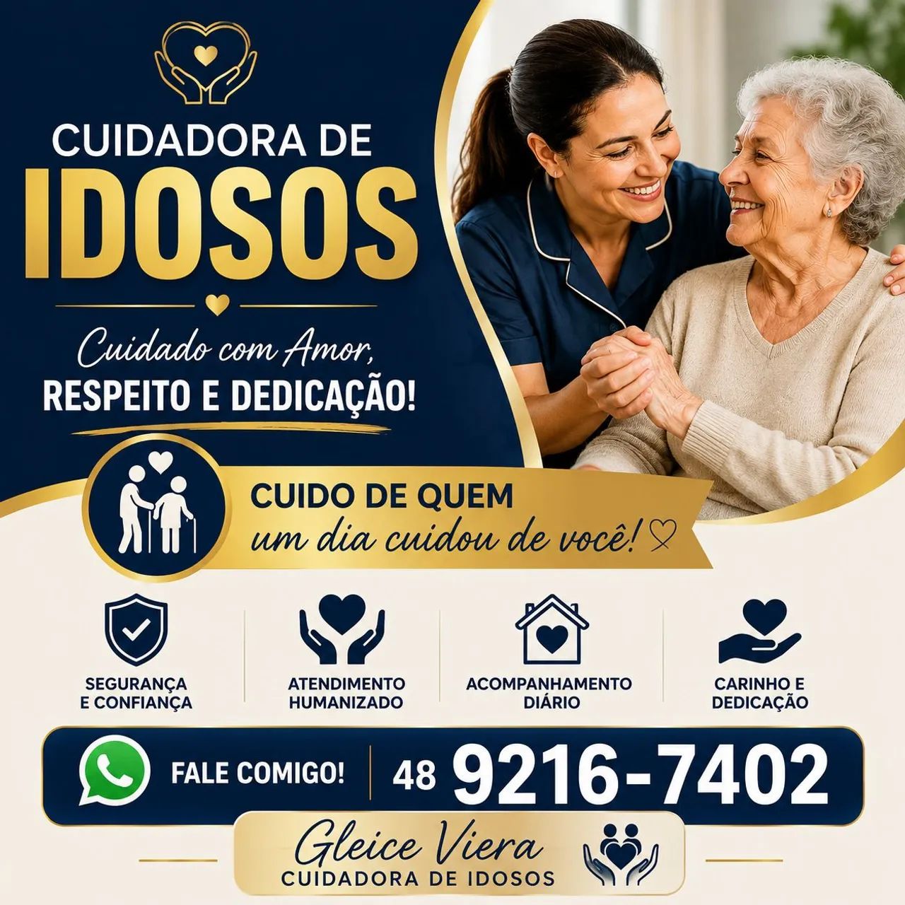 ? Gleice cuidafora de idoso Com todo carinho e dedicação