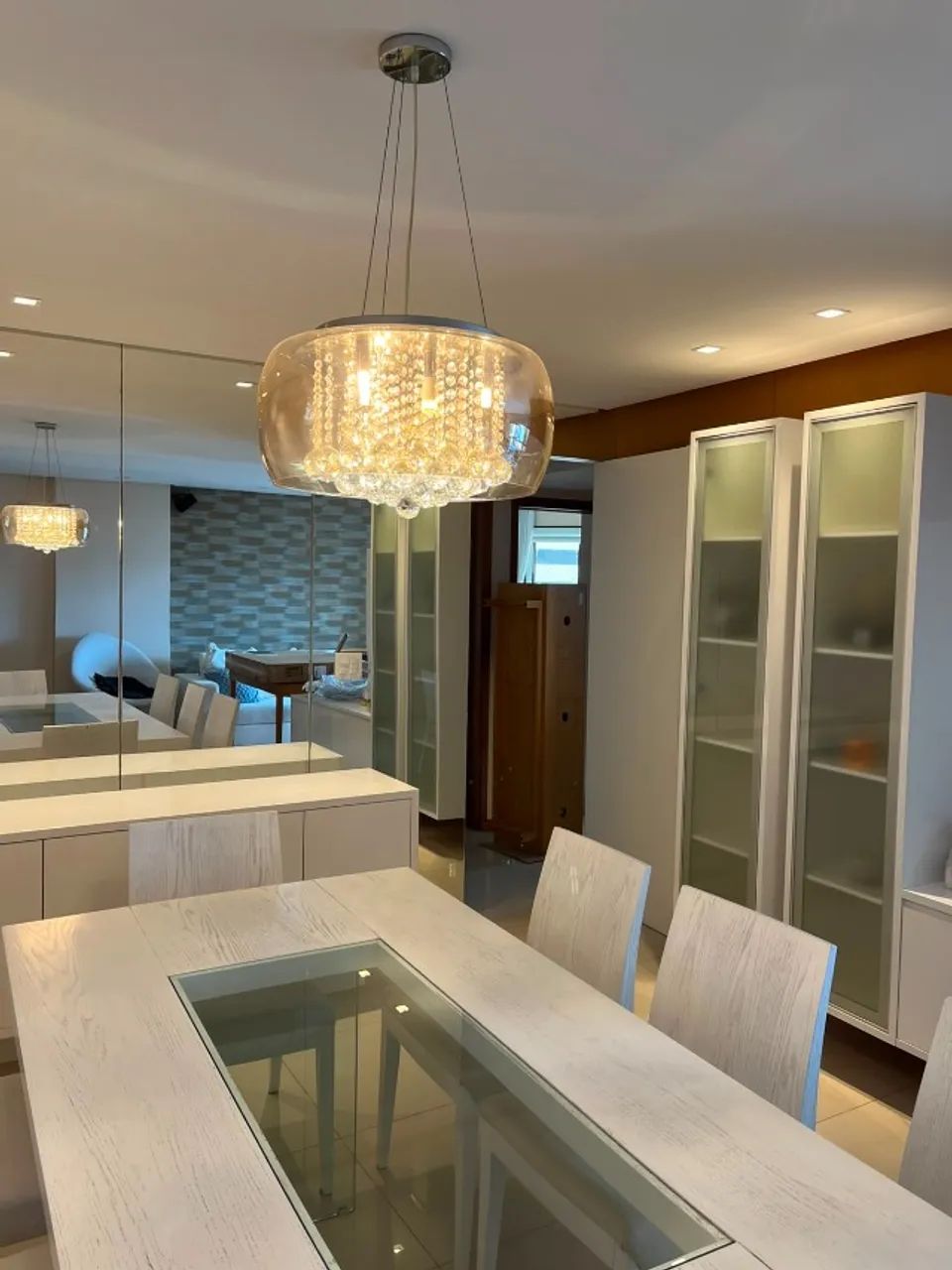 Lustre Pendente de Cristal Moderno