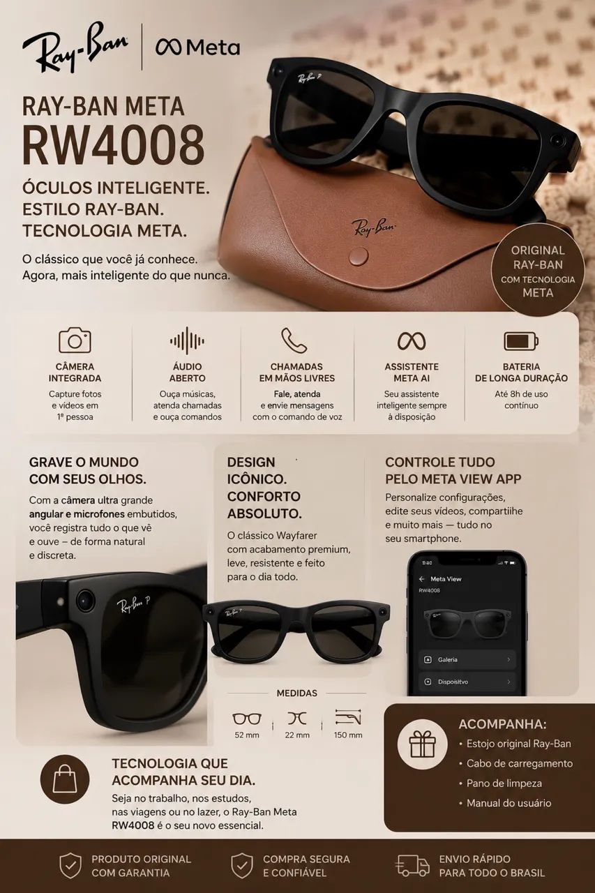 Óculos Meta wayfarer