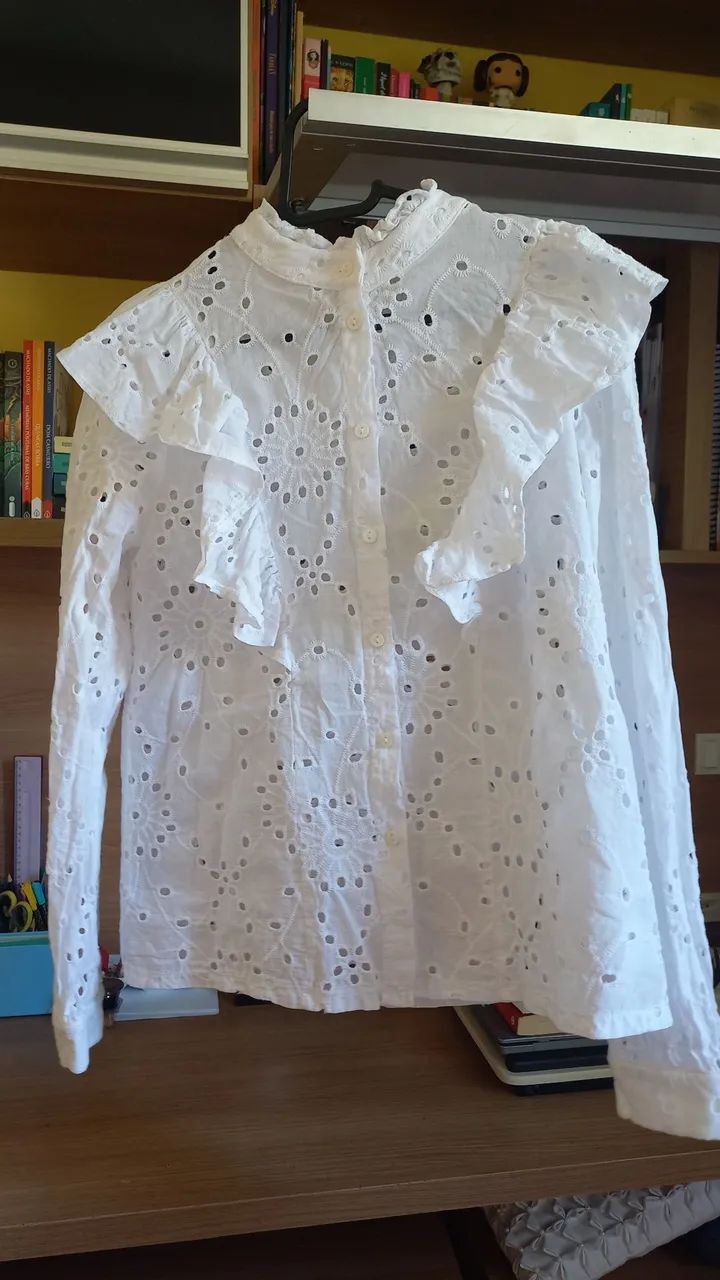 Blusa branca vazada - Foto 3
