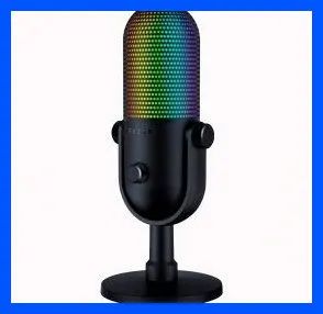 Microfone Razer Seiren V3 Chroma preto com conectividade USB RGB Lacrado - Foto 2