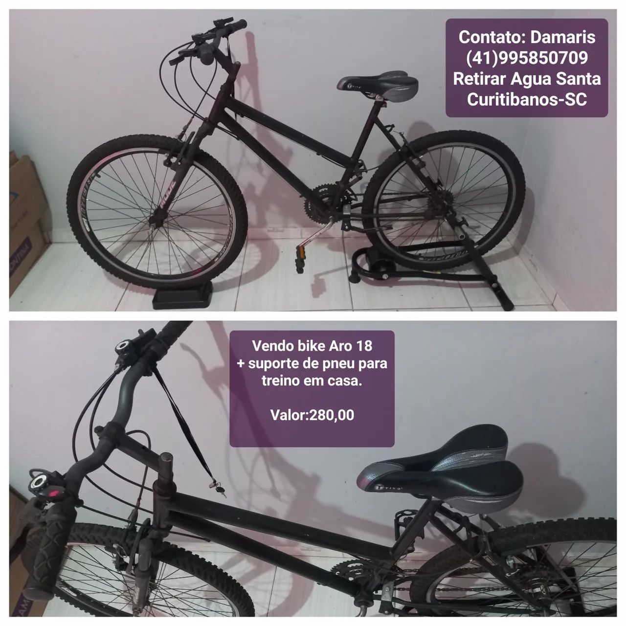 Bicicleta Aro 18 com suporte