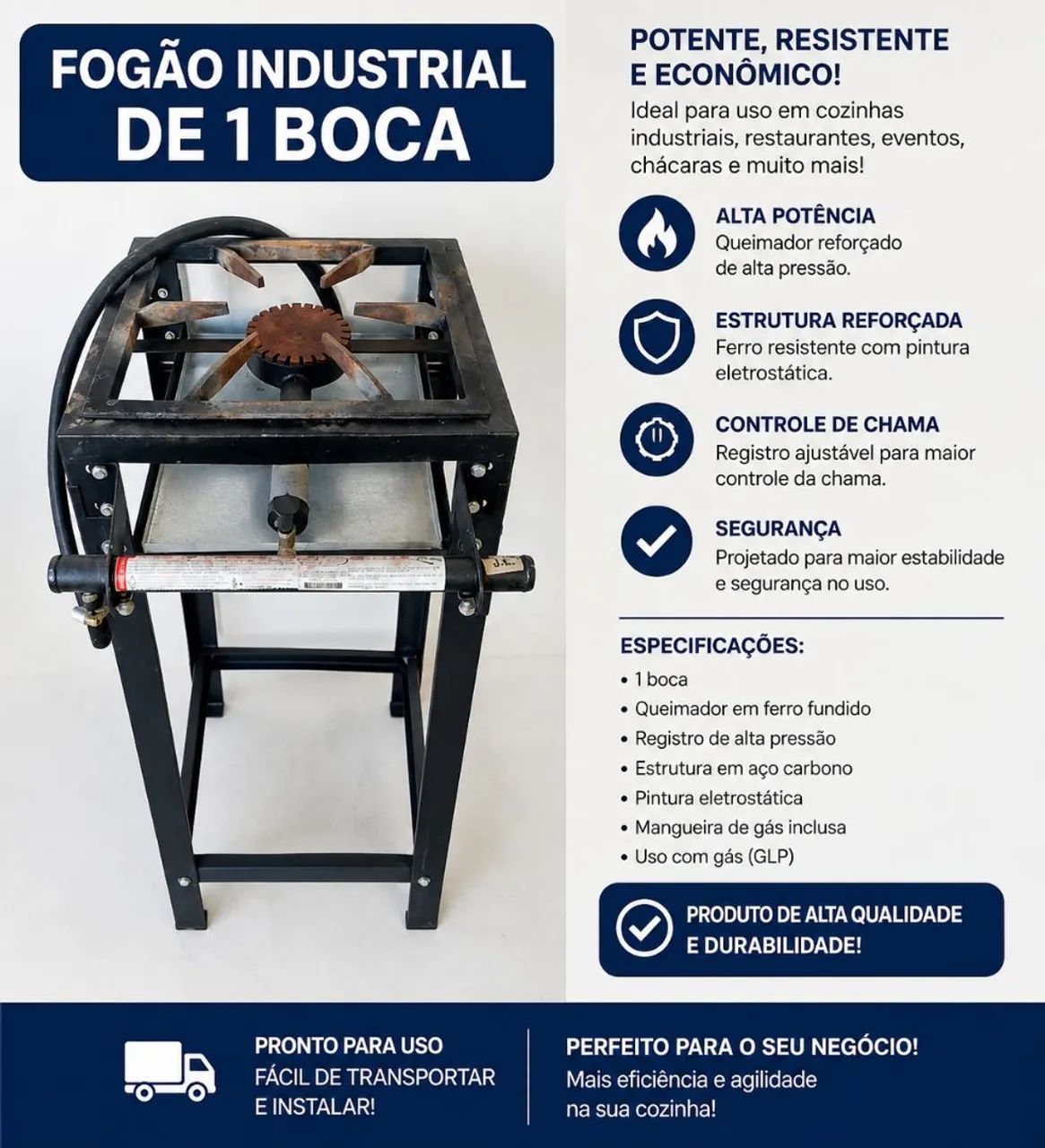 Fogão industrial 1 boca