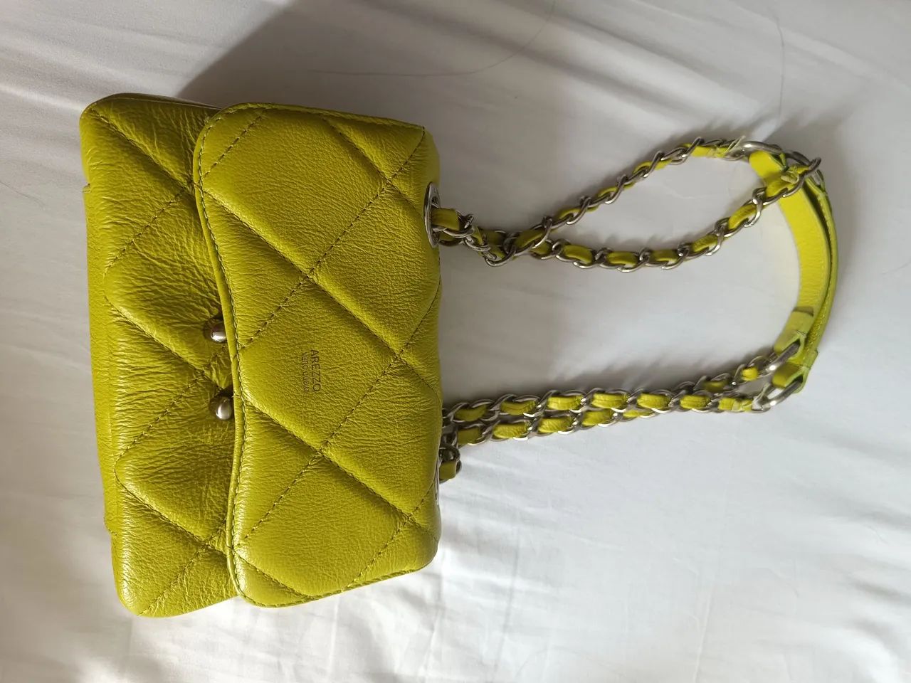 Bolsa Arezzo Mizz Verde Limão Matelassê com Corrente - Bolsas