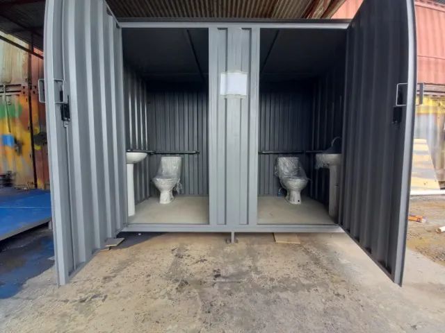 Banheiro Desmontável para Canteiro de Obras com Piso Naval