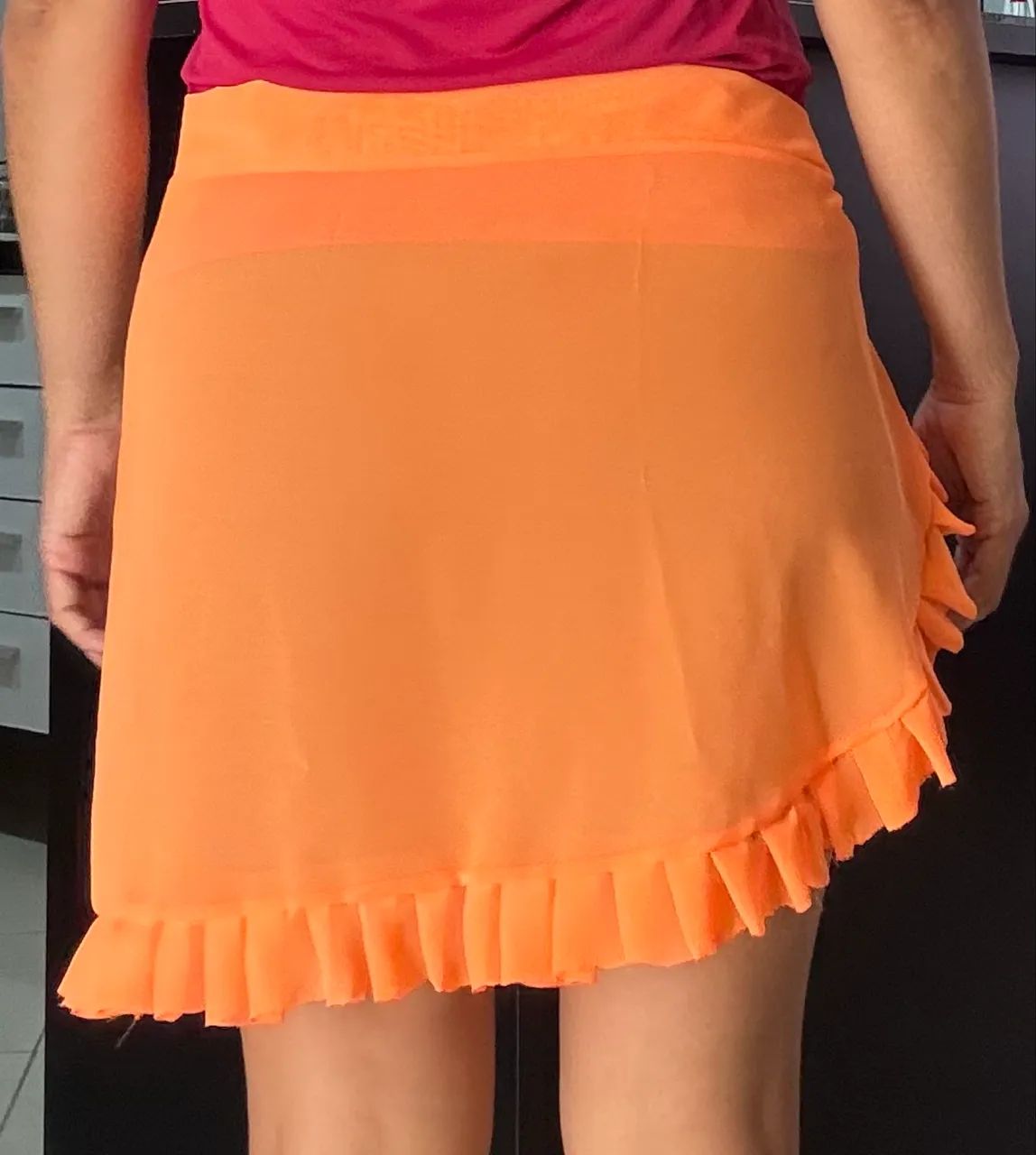 SAIRÉ CHEGANDO: Saída de praia transparente laranja - Foto 2