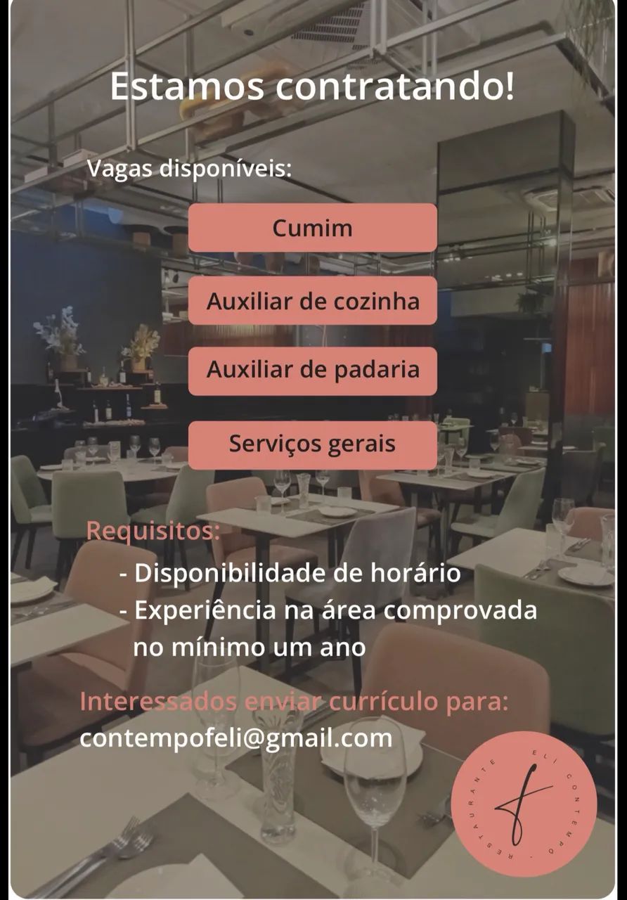 ESTAMOS CONTRATANDO! | Feli Restaurante