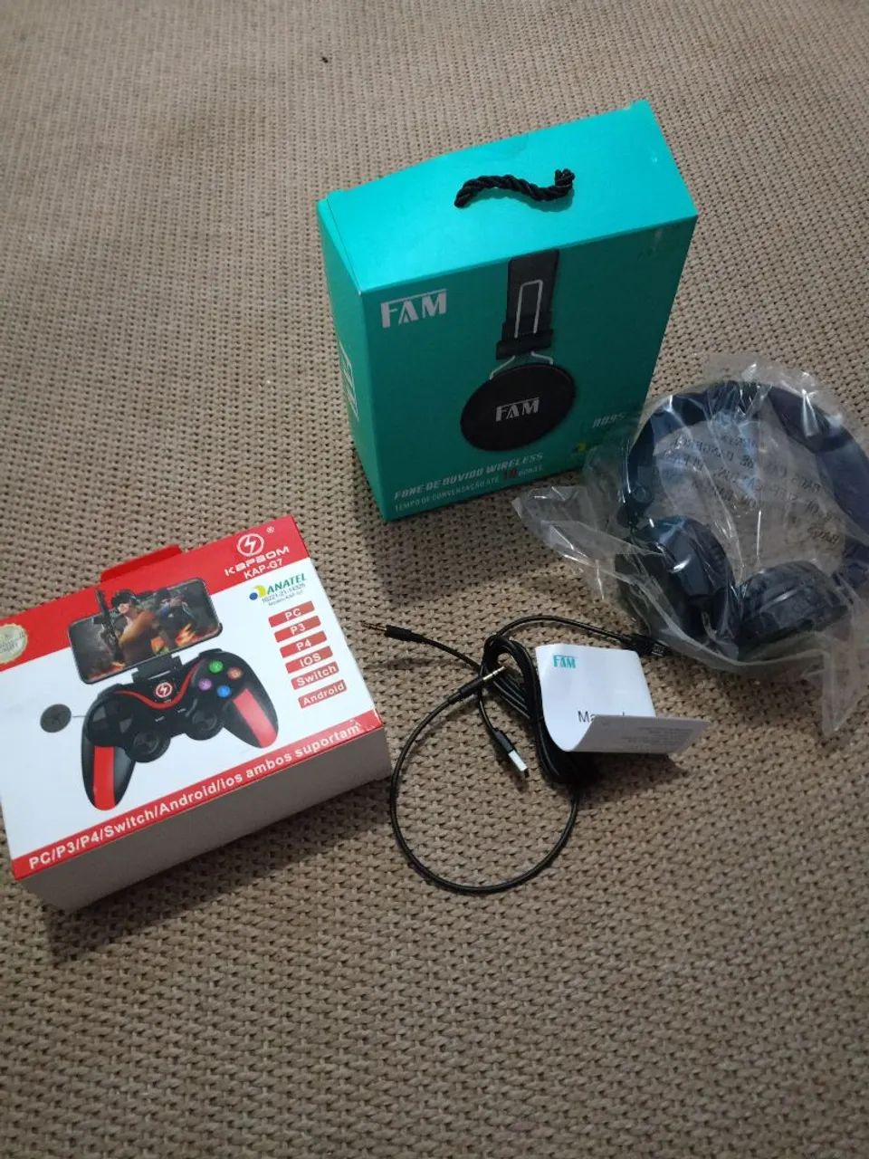 Fone e controle bluetooth 