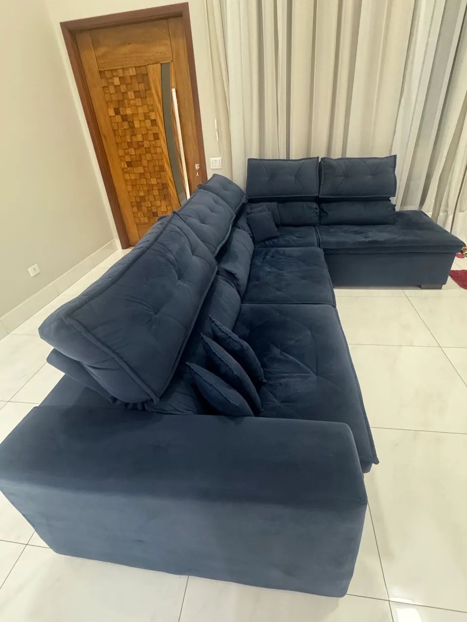 Sofá retrátil 8 lugares Azul
